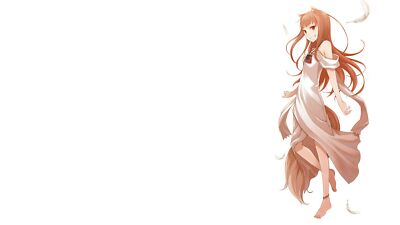Anime holo spice wolf girls smiling dress long hair red Playmat Gaming Mat Desk