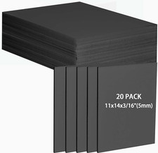 20 Pcs Black Foam Board 14 X 11 Inch Foam Core Board Black Poster Board 3/16" Th