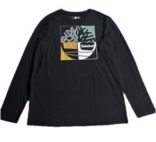 Timberland Logo Long Sleeve T-Shirt Boys Sz XL 18/20 Black Multi Everyday New