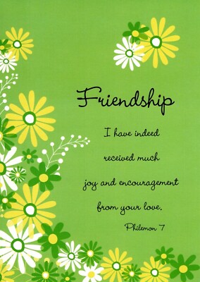 Friend Friendship Bless Blessed Blessing Yellow Daisy Daisies Greeting Card
