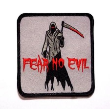 Fear No Evil Grim Reaper Darkness Blood Death Embroidered Patch Iron Sew BSP0729