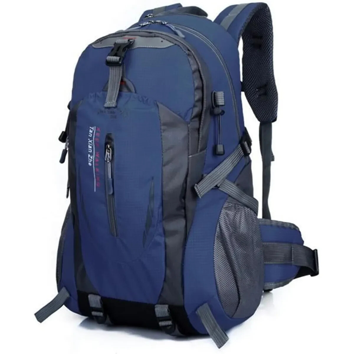 Mochila de nailon impermeable 40L Exterior Excursión Camping Viaje Azul