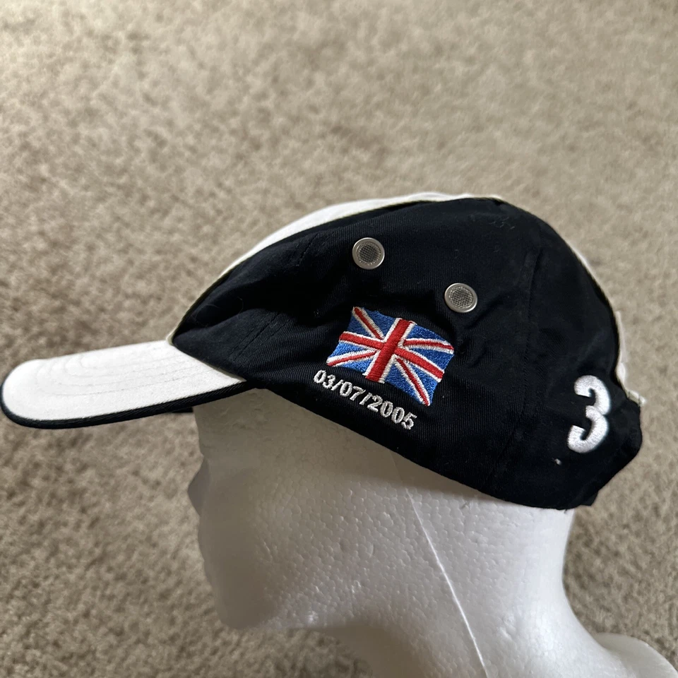 Винтажная шляпа Honda для взрослых черная белая с ремешком сзади B-A-R Honda F1 JB03 TS04 Racing 34 - Изображение 3 из 4