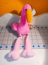 TY BEANIE BABIES PINKY THE FLAMINGO 1995 RETIRED NEW WITH TAGS FREE SHIPPING