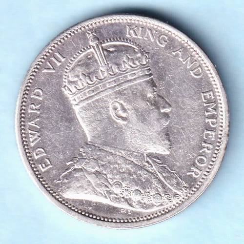 Straits Settlements.  1903-B (Incuse??) One Dollar..  gVF - Part Lustre - Picture 2 of 2