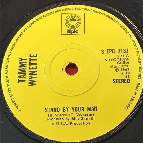 TAMMY WYNETTE Stand By Your Man 1969 UK 7" vinyl single S EPC 7137 original 45 A