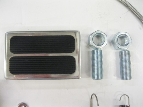 Oval Gas Throttle Pedal + Brake Pad + Cable Kit Street Rod Kit Combo Aluminum - Bild 2 von 6