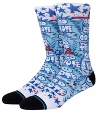 Stance Kevin Lyons Get Out N Vote Socks Casual Crew Men's Size Large 9-12 NWT 