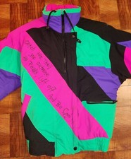 Izzi Vintage 1990's Multi-color Neon Puffy Ski Jacket-go Extreme Size Medium