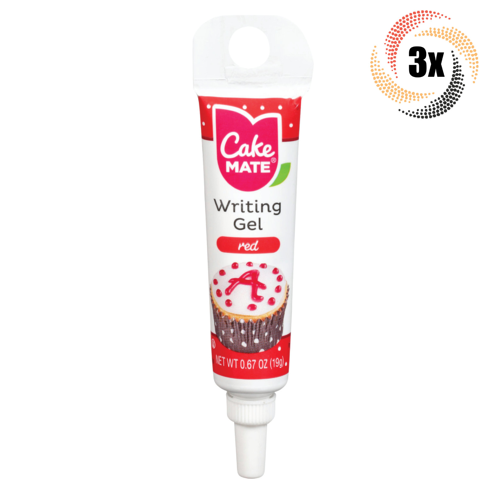 3x Тюбика геля для украшения торта Mate Красный 67 унций Прецизионный наконечник 2990₽