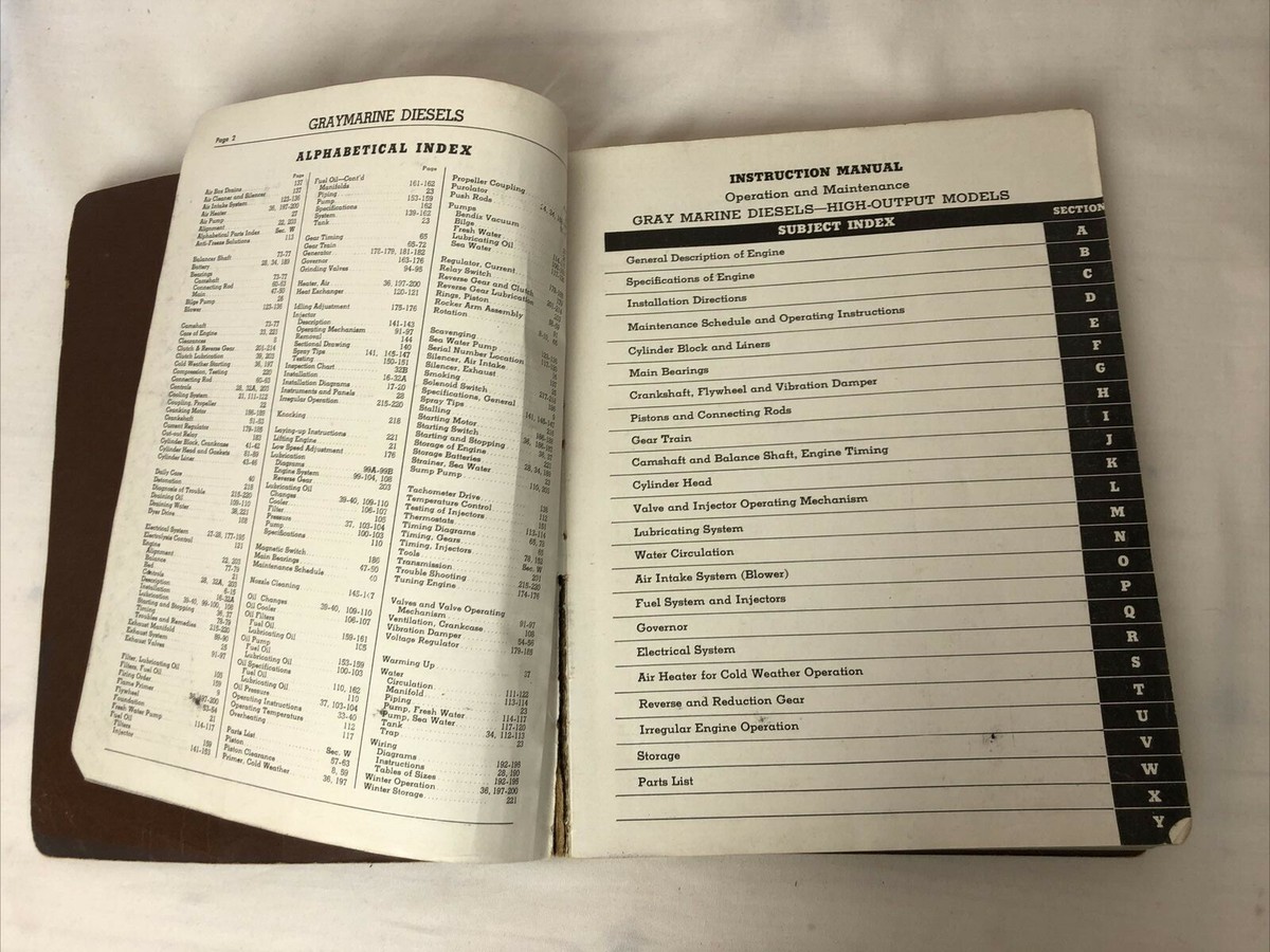 大正時代 貿易関連のマニュアル 仕様書 稀品 Gray Marine Diesels Instruction Manual Book Model 64-HN9 50 ft