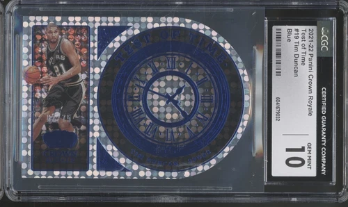 2021 Panini Crown Royale Test Of Time Blue #19 Tim Duncan Gem Mint CGC 10