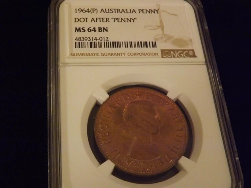 1964  P     Penny   Australia      NGC  MS 64 BN