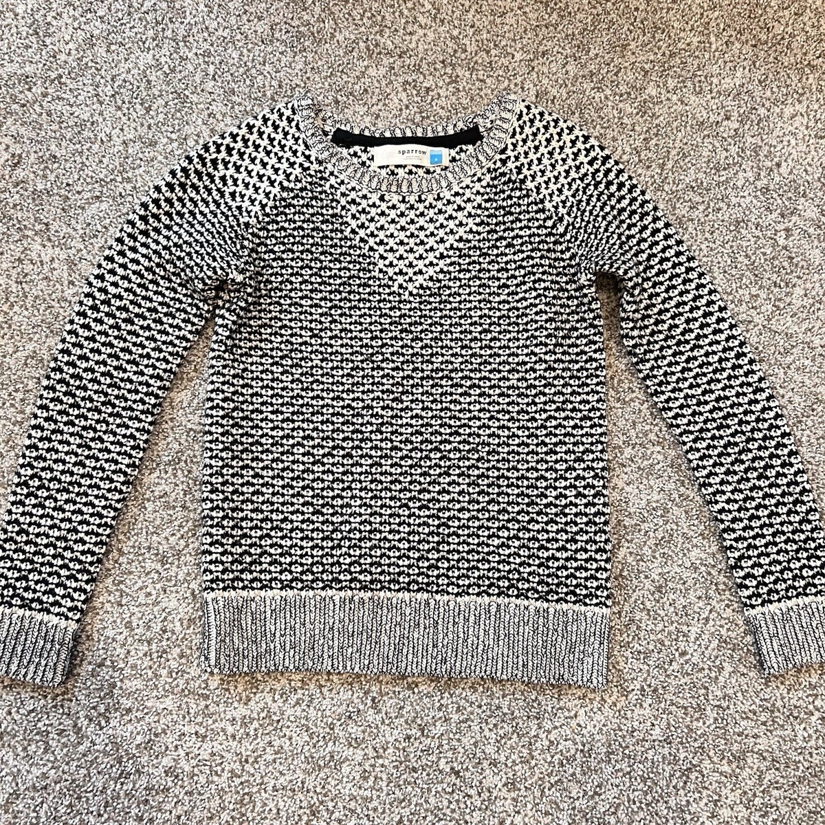 Sparrow Black and White Knit Sweater from Anthropologie (Size S