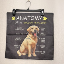 Cushion Cover Throw Pillow Cover Dog Golden Retriever Animal Pet Couch Funny