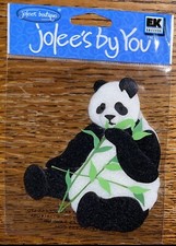 RARE Jolees PANDA BEAR ZOO ANIMALS Safari Eating Bamboo 3D Scrapbook Stickers