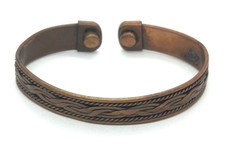 Copper Magnetic Bracelet Cuff Bangle Braided Size 6.5"