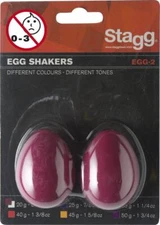 Stagg Model EGG-2 RD Pair of Small Egg Shakers, Hand Percussion, RED