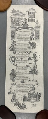 Disneyland The Haunted Mansion 2001 scroll with a poem written by Tim Burton.