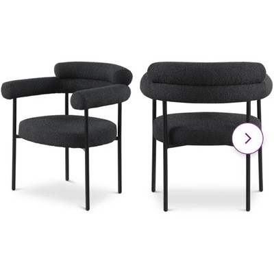 Boucle Upholstered Arm Chair (Set of 2) | eBay