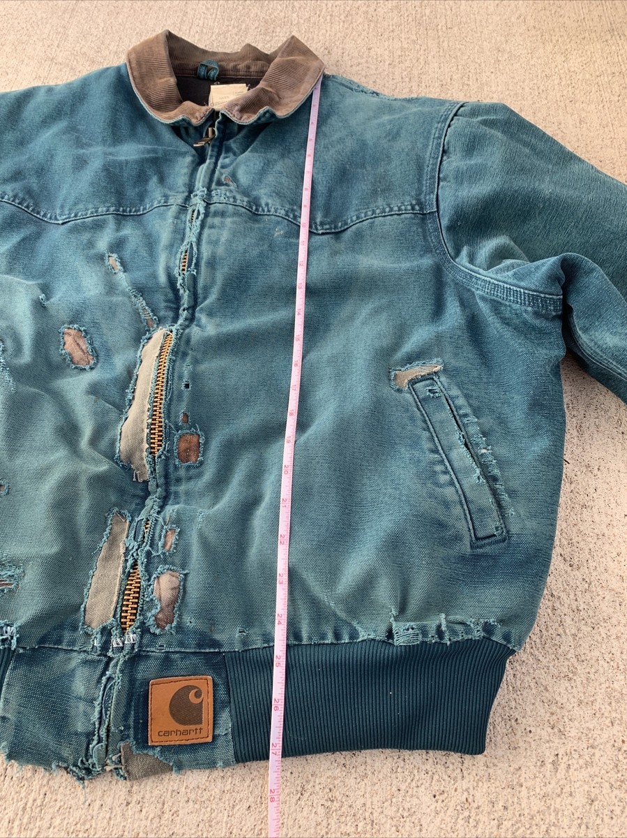 Carhartt Santa Fe Jacket XLARGE J14 Teal Green Flannel Lined