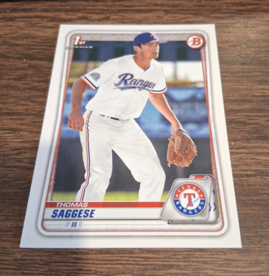 THOMAS SAGGESE 2020 BOWMAN DRAFT BD-167 RANGERS/CARLSBAD (FIRST PROSPECT BASE)