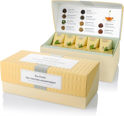 Presentation Box, Tea Sampler Gift Set, Assorted Variety Handcrafted Pyramid Inf