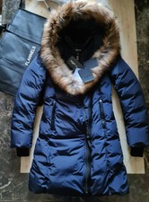 New Rrp £950 Womens Mackage Kay Long Jacket Coat Down Fur Trim Size Xs Uk 6-8 ;