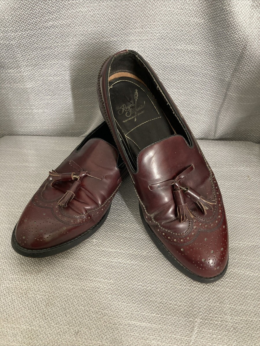 Vintage Florsheim Royal Imperial 97167 Tassel Wing Tip Shoes  display picture 2