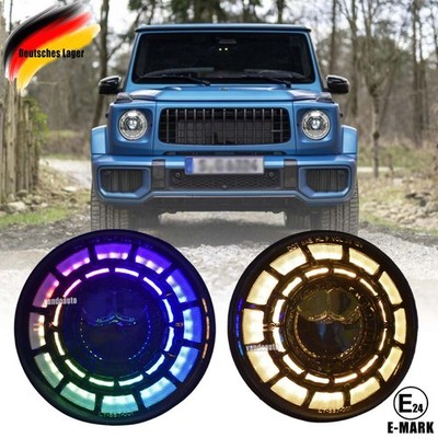 Für Land Rover Defender Jeep VW T3 G Klasse E24 7 Zoll RGB LED Scheinwerfer