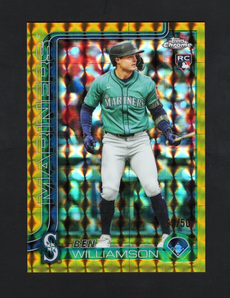 2025 Topps Chrome Update Ben Williamson /50 (RC) Gold Geometric Refractor USC168