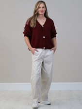 Cardigan nuovo made in Italy maglia lana tinta unita bottoni spalle a goccia vestibilità 10-14