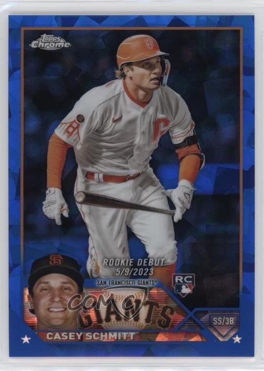 2023 Topps Chrome Update Sapphire Edition Rookie Debut Casey Schmitt 10q9