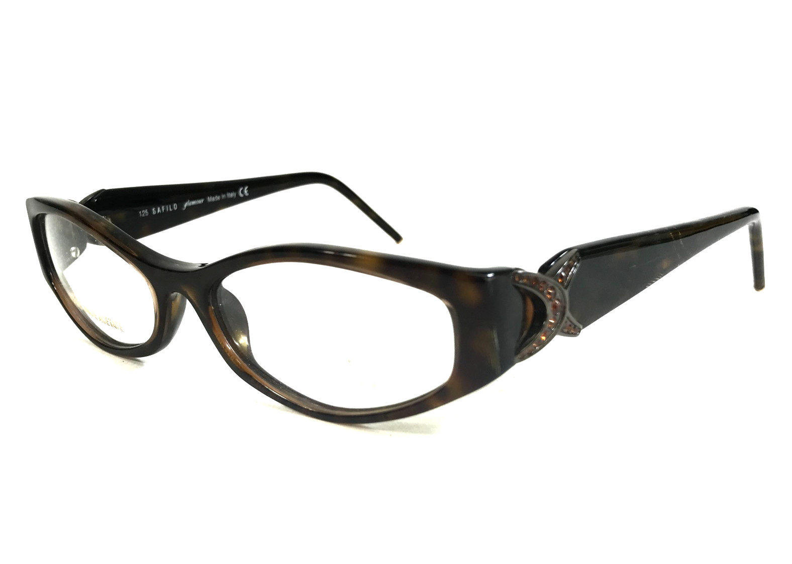 Safilo Glamour Eyeglasses Frames ANGELINA 0NGB Tortoise Brown Crystals 50-16-125 9090₽