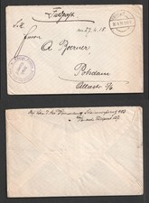 Germany Field Post 1918 WW1 Cover. Feldpost