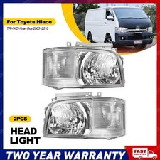 For Toyota Hiace TRH KDH Van 2005-2010 Pair L+R Headlight Front Lamp Chrome