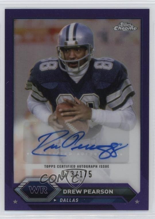 2023 Composite Topps Chrome Purple Refractor /175 Drew Pearson Auto HOF 7u1