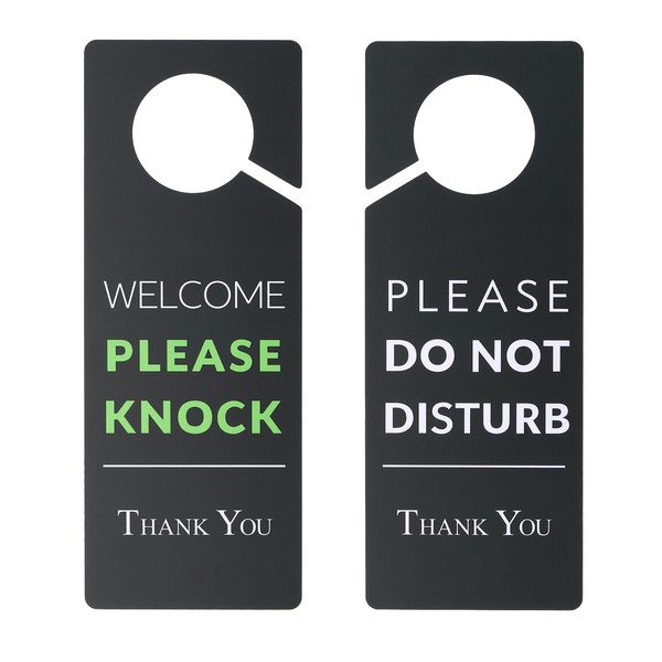 "Nicht StöRen TüRschild, 2Stk Pvc Willkommen Bitte Klopfen TüRschild, 10\" X 5\""-image