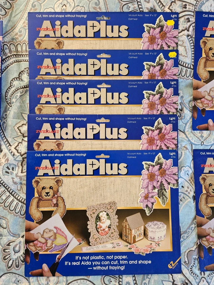 NEW Aida Plus 14 Count 9"x12" Cross Stitch No Fray Lot of 11 Various Colors - Image 4 of 4