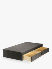 John Lewis Pocket Sprung 2 Drawer Divan Base, Single, Soft Touch Chenille Charco