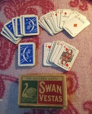 VINTAGE 1930s MINIATURE FORTUNE TELLING CARDS in Swan Vesta matchbox