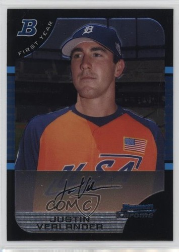Justin Verlander #129 2005 Bowman Chrome Draft Picks card