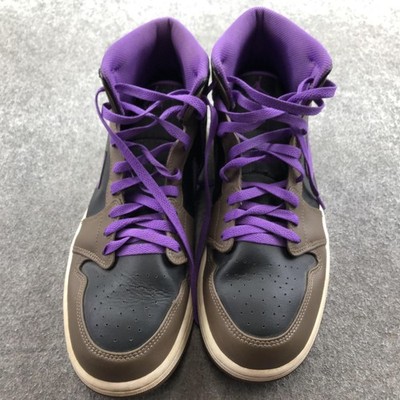 Jordan Air Jordan 1 Mid Shoes Mens 12 Brown Purple Mid Palomino