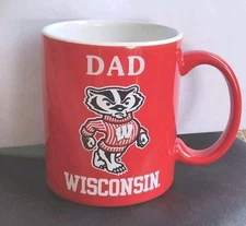 M Ware Red University of Wisconsin Madison Bucky Badger DAD Mug Coffee Pre-owned