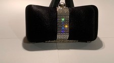 Hand Made La Regale Satin Bow Tie Minaudiere Enening Bag Rhinestones Hard Case Hand Made La Regale Satin Bow Tie Minaudiere Enening Bag Rhinestones Hard Case