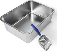 Cat Litter Scoop  Stainless Steel Litter Box Set Premium Easy Clean Tray 24x16L