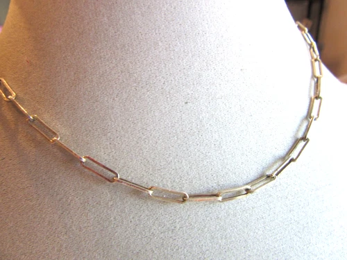 Melinda Maria gold tone paperclip chain necklace