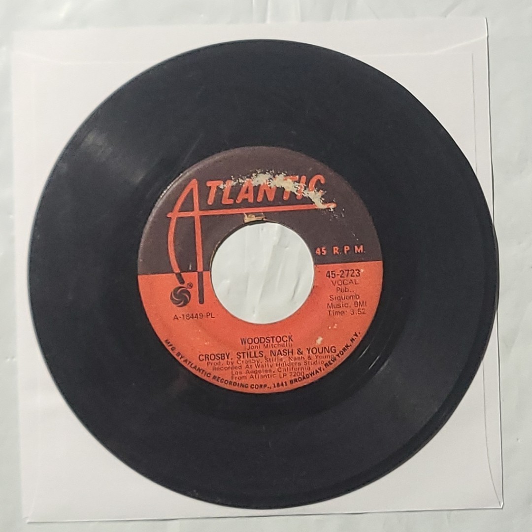 Crosby Stills Nash & Young ~ Woodstock/ Helpless ~ Atlantic VG- 45