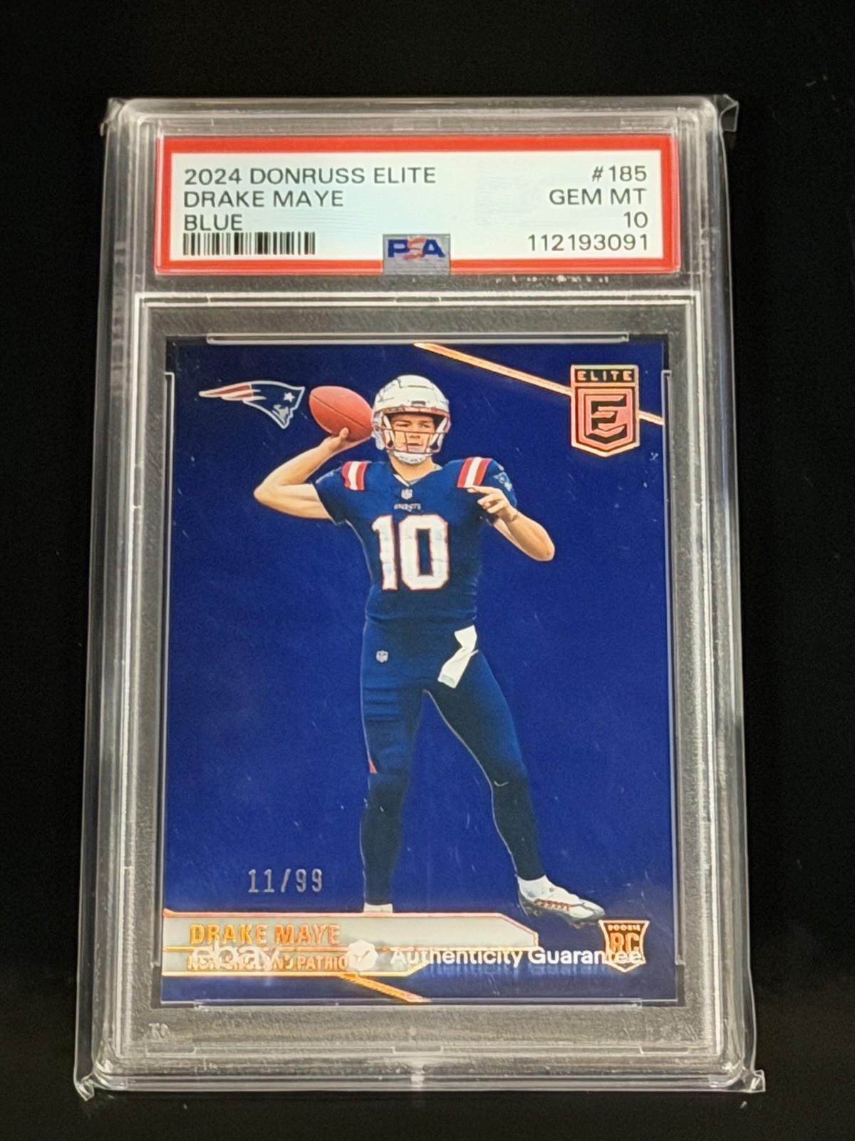 Drake Maye Panini Donruss Elite #185 Blue