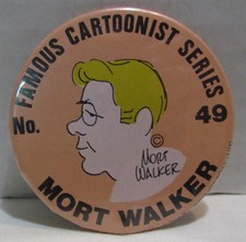Mort Walker Button Pin, Kitchen Sink Famous Cartoonist Series No. 49